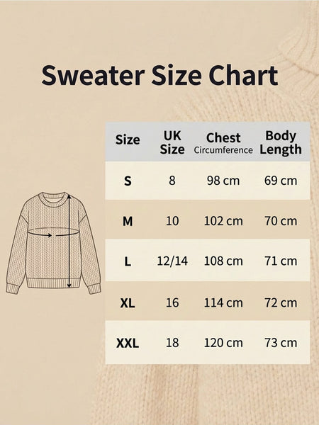 Ladies' Basic Long-Sleeve Sweater, Loose-Fit Top with Elegant Crew Neck.