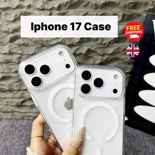Clear Magnetic Phone Case Compatible with iPhone 17 Series (17, 17 Pro, 17 Air, 17 Pro Max) | Transparent Shockproof TPU Cover | Slim Protective Phone Accessory