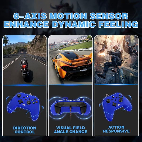 FOIRCEADAL 2 Pack Wird Controller for Pc/Xbox-One/X/S [Need Windows Upgrade Built Adaptive Gaming Turbo/Vibration/Gyro/Wake-Up Function 3.5 Mm Audio