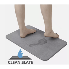 Grey,Quick Dry Diatomite Bath Mat - Clean Slate (Marble)