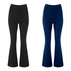 Ladies Flared Trousers Stretch Fit Comfort Fit High-Waisted Flared Pants Suitable For Nurses, Carers, Teachers, School Uniform, Yoga, Travel, Casual, Office Wear
