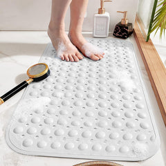 1pc Large Shower Mat – Non-Slip, Strong Suction Cups & Drain Holes, Quick-Dry, Machine Washable, Durable & Comfortable for Bathtub and Bathroom Floor Use