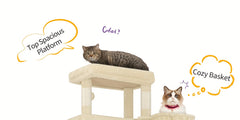 Cat Tree for Indoor Cats, 210cm Large Tall Cat Tower, Multi-Level Cats House with Condo, 8 Scratching Posts, Hammock, 4 Pom Poms