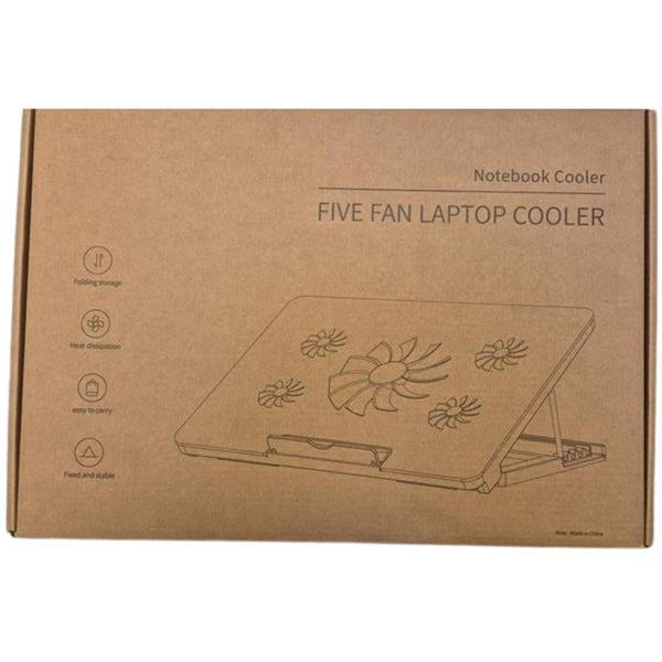 Laptop Cooling Pad 3/5 Fans Adjustable Stand USB Quiet Cooler with LED for 12–17 Inch Notebook