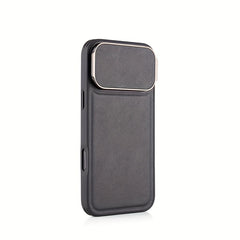 Shockproof Phone Case for iPhone 17 Pro Max Synthetic Faux Leather Cover Integrated Camera Protector Full Edge Protection Non-Slip Comfort Grip