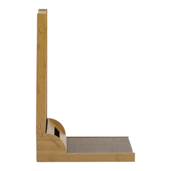 L-Shaped Cat Scratching Tower, 60cm Tall Scratching Pad, Multi-Functional Scratch Post with Lounging Platform, Multi-Angle Vertical/Horizontal Scratching Surface for Adult Cats, 40*25*60cm
