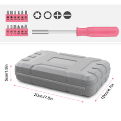 Pink Home Repair Tool Kit - Portable Hand Tool Set with Hammer, Vise, Wrenches, Screwdrivers & More - Ideal for DIY Projects & Emergency Car Maintenance - Perfect Christmas Gift for Women, DIY Tool Kit | Stylish Pink Tools | Organized Tool Storage