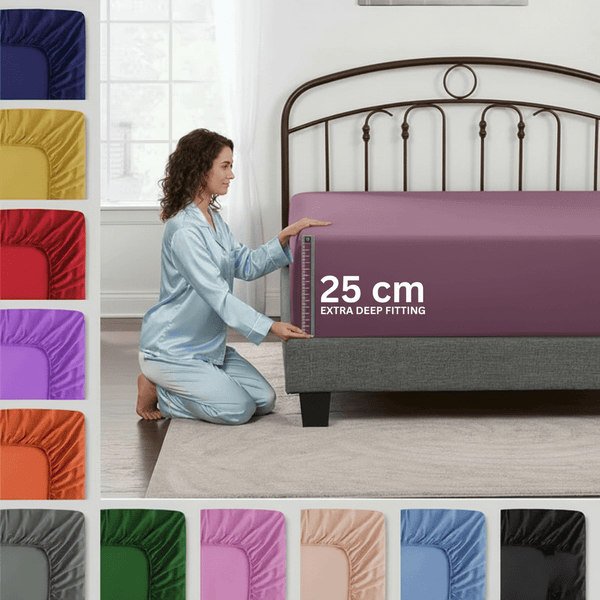 Microfiber Fitted Sheet Bed Sheet Hotel Quality Bedding Ultra Soft & Breathable Brushed Microfiber 25cm Deep Pocket Fitted Sheet