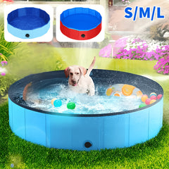 Heavy Duty Dog Swimming Pool, Dog Paddling Pool, PVC Board Pet Pool Quick Setup, Drainage Hole & Thickened Bottom For Small/Large Dogs Indoor & Outdoor Use