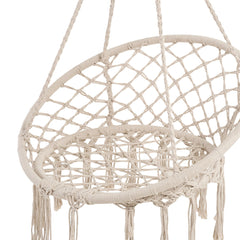 Courtyard Woven Hanging Basket, Hanging Cotton Rope Iron Ring Hanging Chair, Balcony Rocking Chair, Suitable for Indoor, Outdoor, Home, Balcony, Courtyard, Garden, Maximum Load Capacity: 200kg, Material: Iron Ring, Cotton Rope (No Include Cushion)