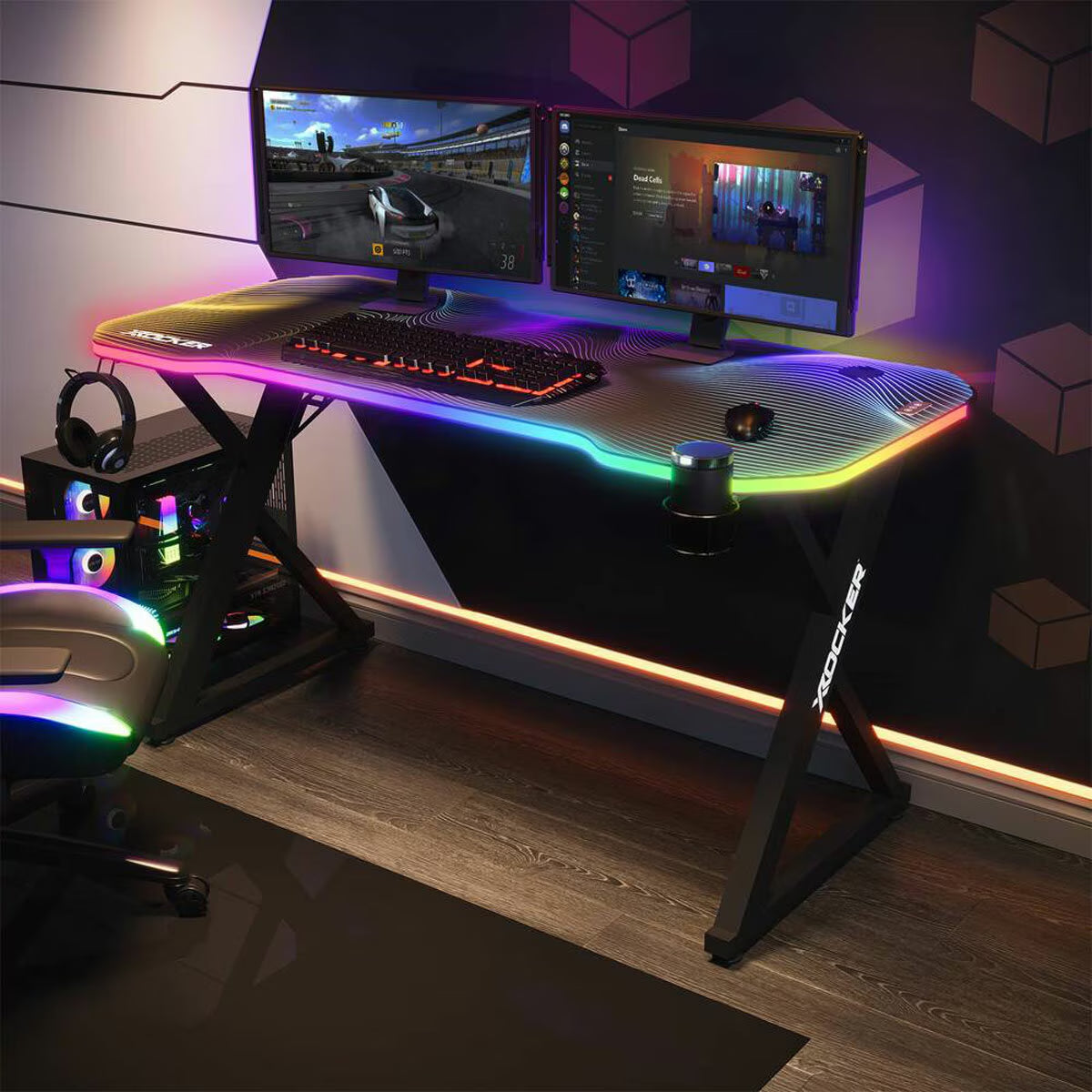X Rocker Pulsar Max RGB Gaming Desk with LED Lights – CHERISH LEWIS
