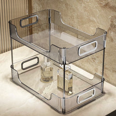 Grey/Clear/Green Stackable Makeup Storage Box with Modern Acrylic Design, Cosmetic Display Organizer for Office Desk and Dressing Table, Practical Desktop Organizer Rack for Jewelry and Lipstick, Perfect Gift Idea for Women and Girls