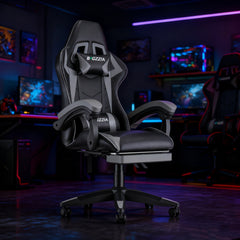 GartistGo Gaming Chair With footrest,Computer Chairs with Lumbar Cushion + Headrest, Height-Adjustable Office Chair for Adults, Girls, Boys