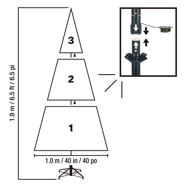 6.5 Ft (1.98M) Pre-Lit Aspen Artificial Christmas Tree with 1200 Colour Changing Micro LED Lights