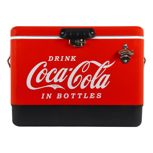Coca-Cola 51L Stainless Steel Ice Chest with Bottle Opener 85 Can