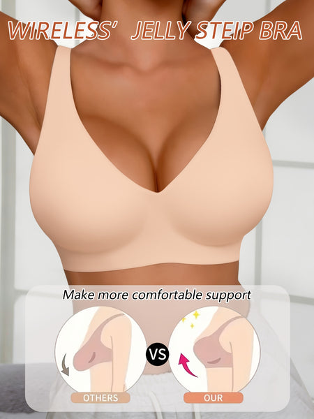 Full-Coverage Push-Up Bra - High Wire-Free Lift, Non-Detachable Padding, Soft T-Shirt Compatible Strap, Casual And Formal Elegant Lingerie, Hand Washable (No Underwire, One-Piece Design)