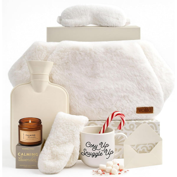 Mother'S Day Gift for Her - Birthday Pamper Gifts for Women with Hot Water Bottle Belt, Socks, Mug, Candle, Sleep Mask, & Colouring Book with Pencil, Self Care Box