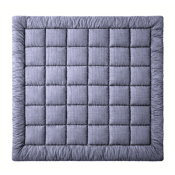 Luxury Washed Microfibre Seersucker Comforter Duvet Quilt – Soft & Lightweight All Season Bedding – White & Grey – Single, Double & King Size