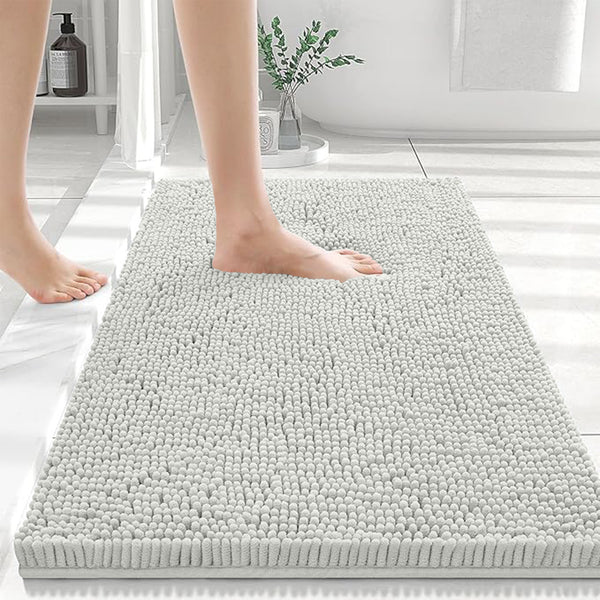 1pc Soft Chenille Bath Mat – Durable Chenille Rug with Non-Slip Backing, Stylish Bathroom Rug, Machine Washable Bath Mat, Non-Slip Area Rug for Shower Room & Home Use