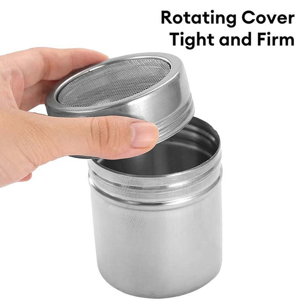 A Stainless Steel Shaker for Dusting Icing Sugar, Cocoa, And Flour, Perfect for Seasoning Spices