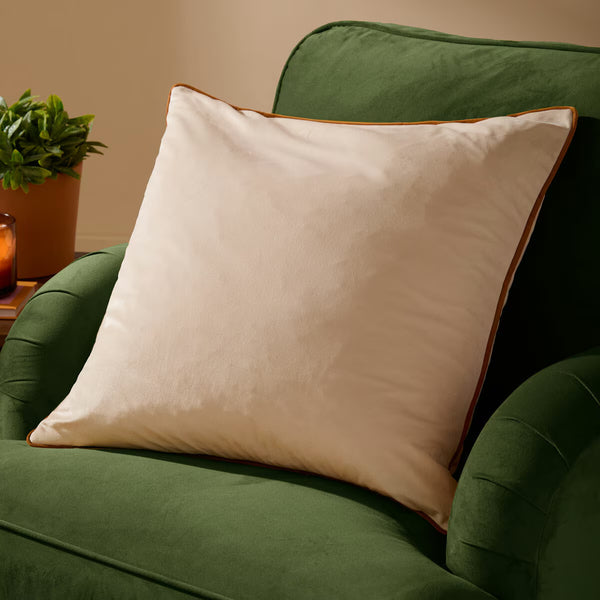 Furn Meridian Green Velvet Feather Fill Cushion, 55 X 55 Cm