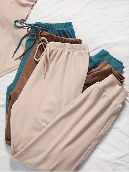 3pcs Women's Sportswear Set, Long Sleeve and Long Pants, Made of Fabric