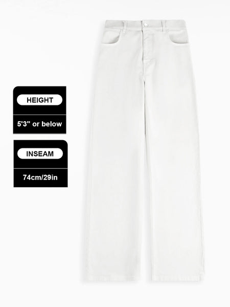 [Petite]KatchMe Women'S Wide Leg Jeans - Mid Rise Relaxed Fit Denim Pants, Soft Stretch Comfortable Trousers for Fall & Winter, Streetwear Casual Bottoms
