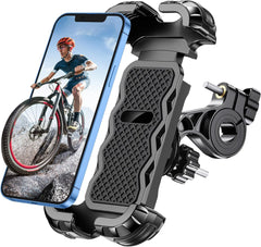 Glangeh Bike Phone Holder, [Secure Lock] 8S Quick Install Anti-Fall Motorbike Phone Holder, 360° Rotating Bike Phone Mount for 4.7”-6.8” Mobile Phones, Cycling Bikes Stand Fits Mountain/Scooter/Dirt