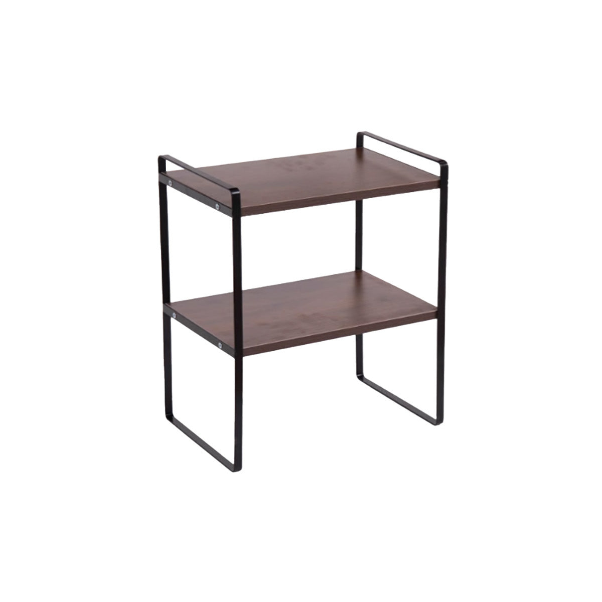 Cabinet Organizer Shelf, Kitchen Counter Shelves, Spice Rack, Stackable Kitchen Shelves Organizer, Pantry Cupboard Dish Mug Cup Storage Shelf, Black and Brown