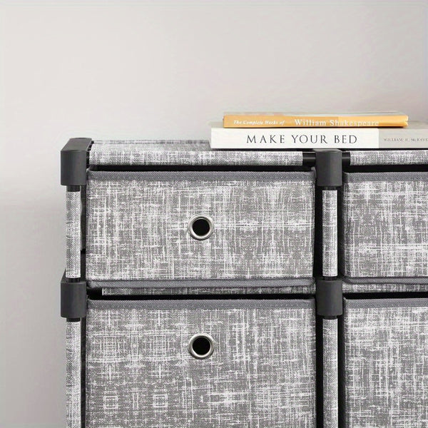 9-Cube Drawer Organiser, Storage Unit with 9 Storage Boxes, Closet Organiser, Bookcase, 83. 5 x 30 x 79. 5 cm, for Bedroom, Living Room