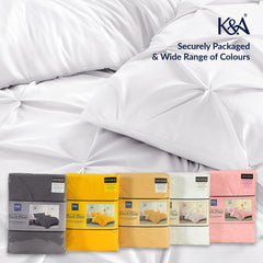 K&A® Pintuck Pinch Pleat Duvet Cover Set with Zipper Closure including Pillowcase – Ultrasoft Brushed Microfiber – Easy Care & Machine Washable