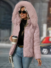 Women's Winter Jacket with Hood & Collar - Puffer Coat, Elegant Warm Outerwear for Cold Weather, Hand Washable Coats (No Belt/Hem Adjustments) - Casual to, Winter Coats For Women,