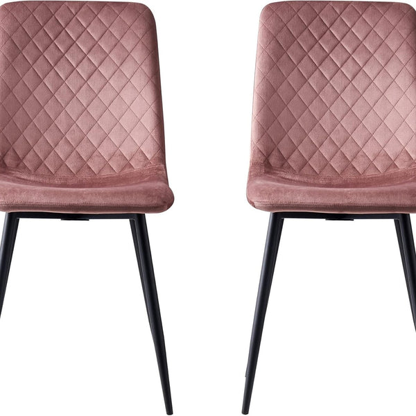 mcc direct Set of 2 Designer Velvet Chairs Fabric Dining Chairs with Metal Legs-Lexi Chairs
