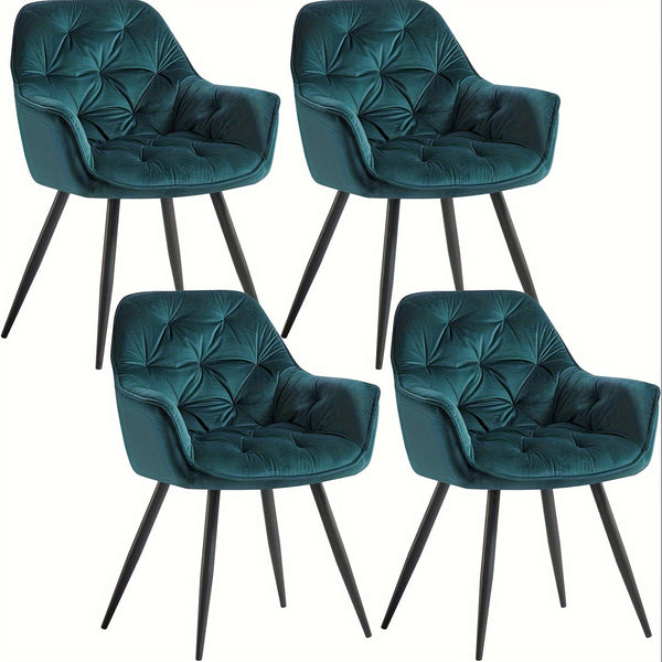 Contemporary Upholstered Velvet Dining Chairs Featuring Armrests, Suitable for Kitchens, Leisure Lounges, Living Rooms, Bedrooms, And Reception Areas