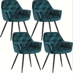 Contemporary Upholstered Velvet Dining Chairs Featuring Armrests, Suitable for Kitchens, Leisure Lounges, Living Rooms, Bedrooms, And Reception Areas