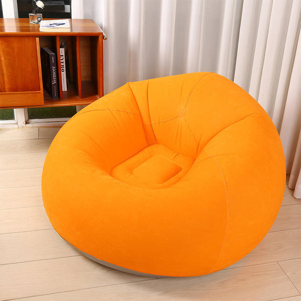 1PC Orange Spherical Inflatable Sofa, Large Inflatable Sofa, Equipped with Manual Inflation Pump, Suitable for Use in Living Room/veranda/bedroom, Size 100*100*58.5cm