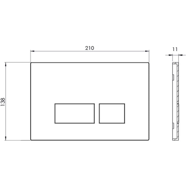 Tavistock Square Dual Flush Plate in Chrome