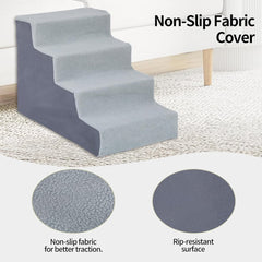 Anti-Slip Dog Steps with Removable Washable Cover for Smaller Elder Pets Sturdy Steps for Dogs