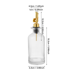 2pcs Olive Oil Dispenser Bottle for Kitchen, Glass Oil and Vinegar Dispenser Set, Coffee Syrup Dispenser, Kitchen Cooking Tools, 350ml/ 500ml, Silver/ Gold