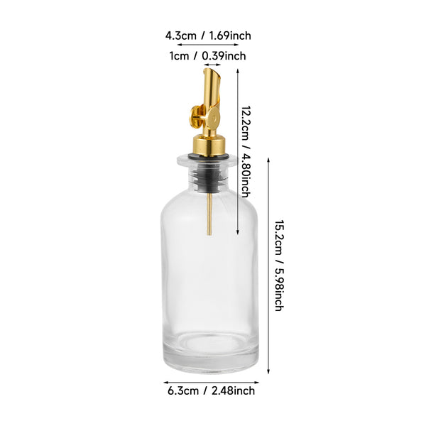 2pcs Olive Oil Dispenser Bottle for Kitchen, Glass Oil and Vinegar Dispenser Set, Coffee Syrup Dispenser, Kitchen Cooking Tools, 350ml/ 500ml, Silver/ Gold