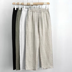 Women's Comfortable Straight-leg Pants - Lightweight Summer Casual Trousers, Wide-leg, Loose-fit, Breathable Straight-leg Pants