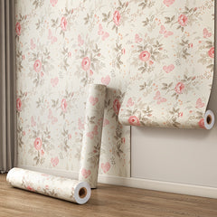 Self-Adhesive Flowers Wallpaper - Pink Boho Self-Adhesive Removable Wall Stickers, Waterproof PVC Contact Paper for Living Room, Cabinets, Bedroom, Kitchen Furniture Refurbishment Wallpaper | Easy Home Decor (59.99cm X 3.02meter) Rentals Friendly