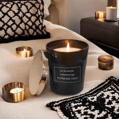 Scented Candles 7oz Soy Wax Candles for Home- Arabian Oudh Amber Rose Blossom - Meditation Aromatherapy Candle Gift Set- Relaxation Gifts for Women and Men- Upto 60 Hours