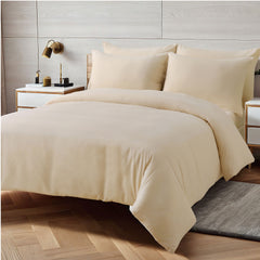 Duvet Cover Set with Matching Pillowcase Microfibre Wrinkle Resistant with Quick Popper Fastening