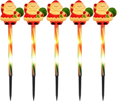 Solar Christmas Decorations - 5 Pieces Waterproof LED Ambient Lighting, 41 X 4 X 4 Cm Snowman Santa Solar Christmas String Lights for Garden Lawn Patio Pathway Home Bedroom Living Room Party