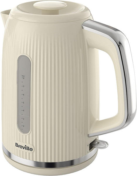 Breville Bold Vanilla Cream Electric Kettle | 1.7L | 3Kw Fast Boil | Cream & Silver Chrome [VKT223]