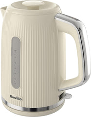 Breville Bold Vanilla Cream Electric Kettle | 1.7L | 3Kw Fast Boil | Cream & Silver Chrome [VKT223]