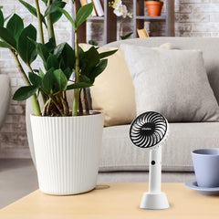Schallen Black Small Hand Held Travel Fan Mini Portable Handheld Fan USB Rechargeable Battery Powered Electric Travel Cooling Fan Lightweight Personal Pocket Fan with 3 Speed Settings Quiet Operation 1200mAh Long Battery Life Summer Cooling Fan for Home O