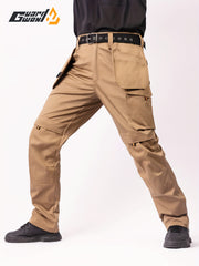 Men's Elastic Cargo Pants with Multiple Pockets, All-Season Style, 1 Piece, Middle Eastern Style