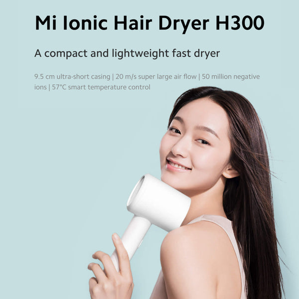Xiaomi Ionic Hair Dryer H300,20 M/S Super Large Air Flow,2-Speed Three Temperature Settings,Powerful And Fast Hair Dryer, Hot And Cold Air Constant Temperature Hair Care Without Damage